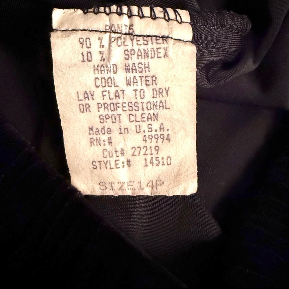 R&M RICHARDS 14P Black Velvet Velour Elastic Waist Pull On Pants 14 PETITE - Picture 11 of 12